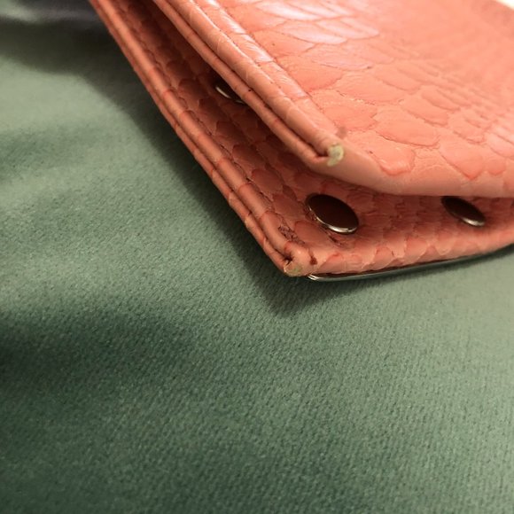 BCBG Light Pink Faux Snakeskin Envelope Clutch - Picture 13 of 13